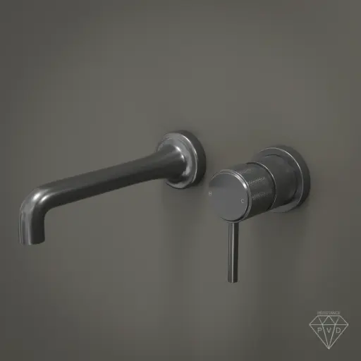 Robinet mitigeur lavabo mural encastré Gun métal, Bruma