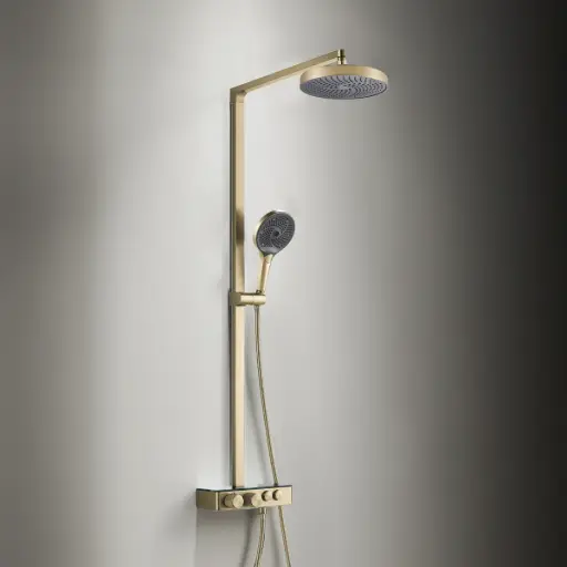 Colonne de douche avec mitigeur thermostatique, Champagne, Bruma