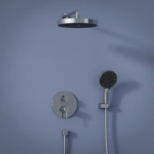 Composition mitigeur de douche encastrée, Chromé, Bruma