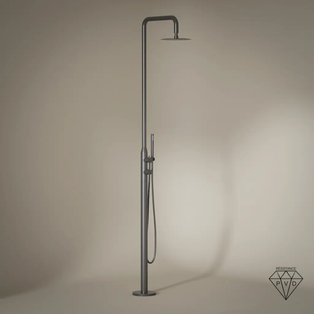 Colonne de Douche au sol Intérieur / Extérieur 316A, Gun Grey, Châtelet