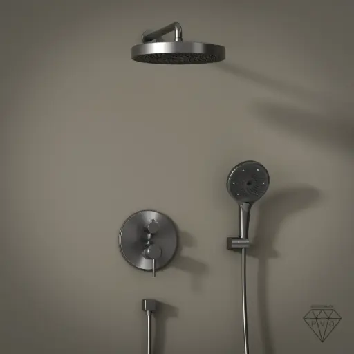 Composition mitigeur de douche encastrée, Gun métal, Bruma