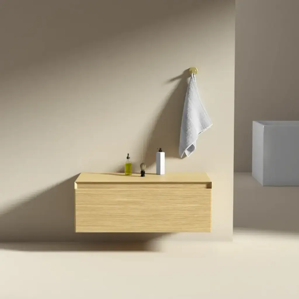 Meuble seul pour vasque ou de rangement indépendant, 80x40x30, placage chêne véritable, Aurélien 