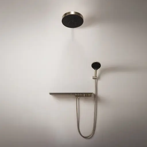 Composition mitigeur de douche thermostatique encastrée, Champagne, Bruma 