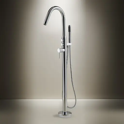 Mitigeur de bain au sol chromé, Bruma
