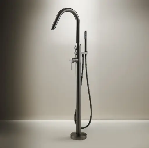 Mitigeur de bain au sol Gun métal, Bruma