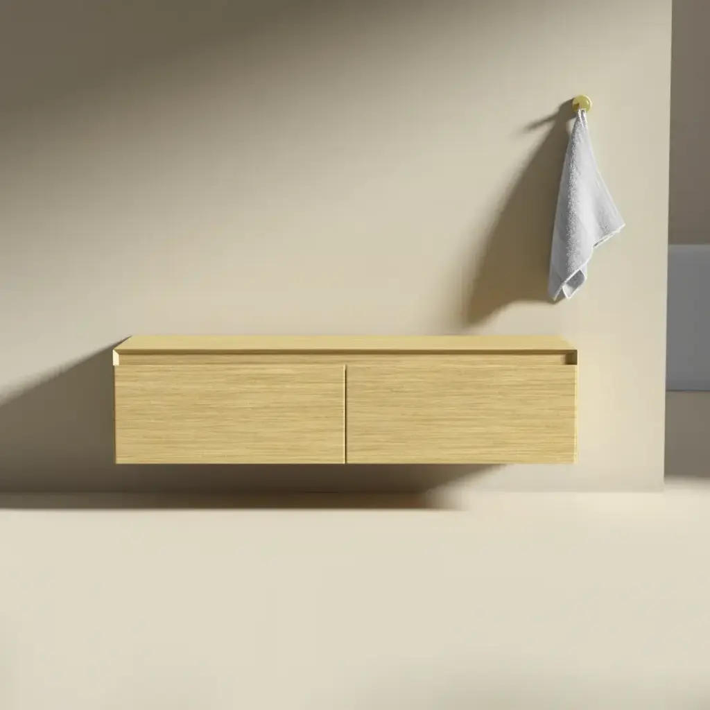 Meuble seul pour vasque ou de rangement indépendant, 120x40x30, placage chêne véritable, Aurélien
