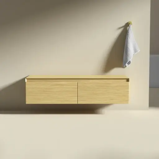 Meuble seul pour vasque ou de rangement indépendant, 120x40x30, placage chêne véritable, Aurélien