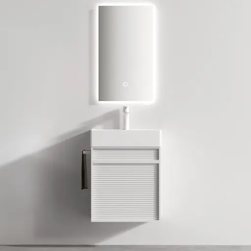 Ensemble meuble blanc avec vasque et miroir LED – Piccolo