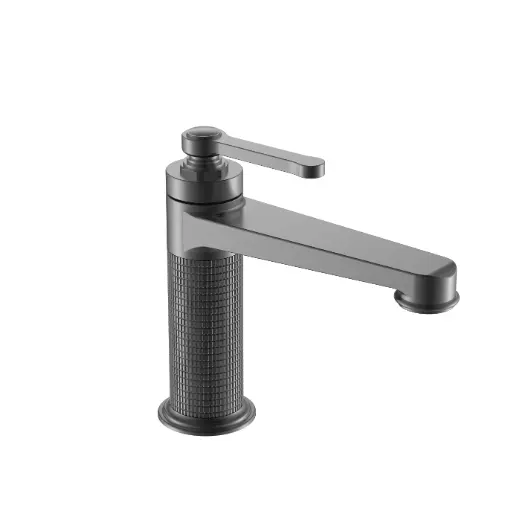 Mitigeur lavabo cannelé, Gun métal, César