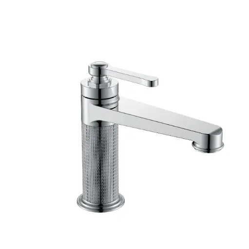 Mitigeur lavabo cannelé, Chrome, César 