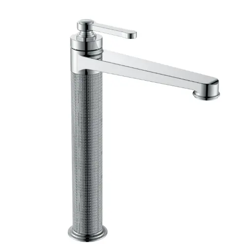 Mitigeur lavabo surélevé cannelé, Chrome, César  