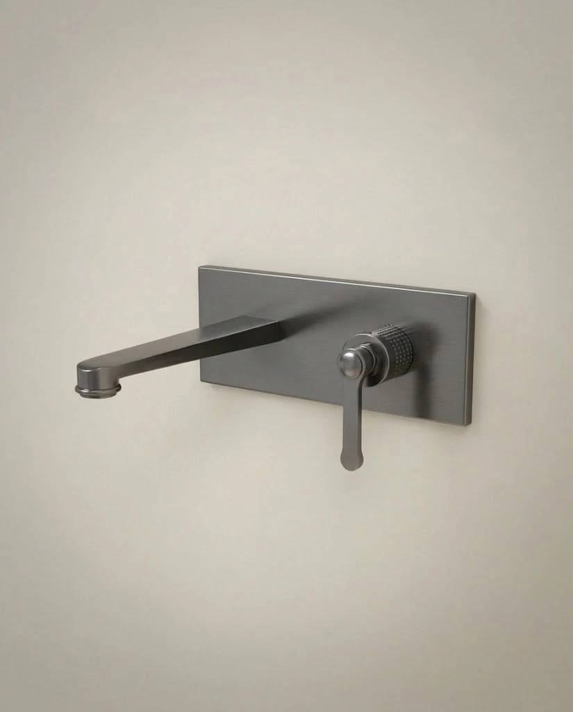 Mitigeur lavabo encastré, Gun métal, César