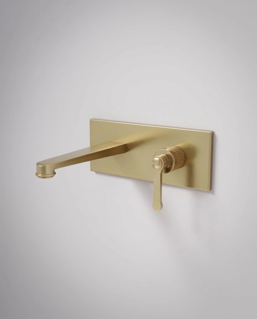 Mitigeur lavabo encastré, Doré brossé, César