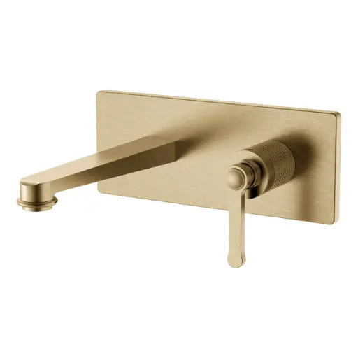 Mitigeur lavabo encastré, Doré brossé, César
