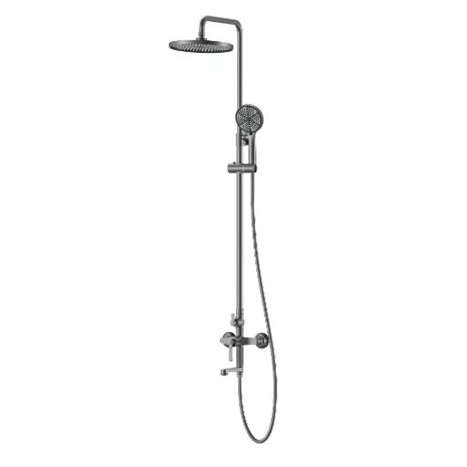 Colonne de douche et bain douche cannelée, Gun métal, César