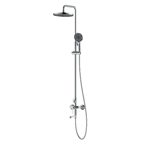 Colonne de douche et bain douche cannelée, Chrome, César 