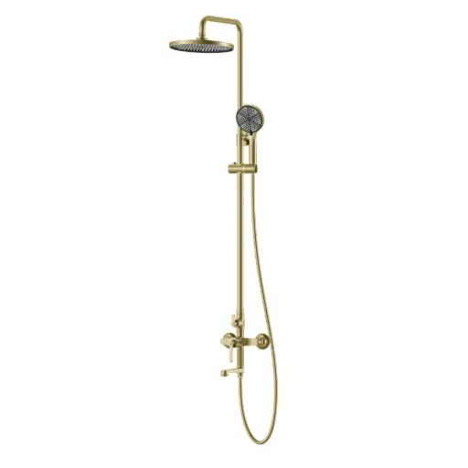 Colonne de douche et bain douche cannelée, Doré Brossé, César  