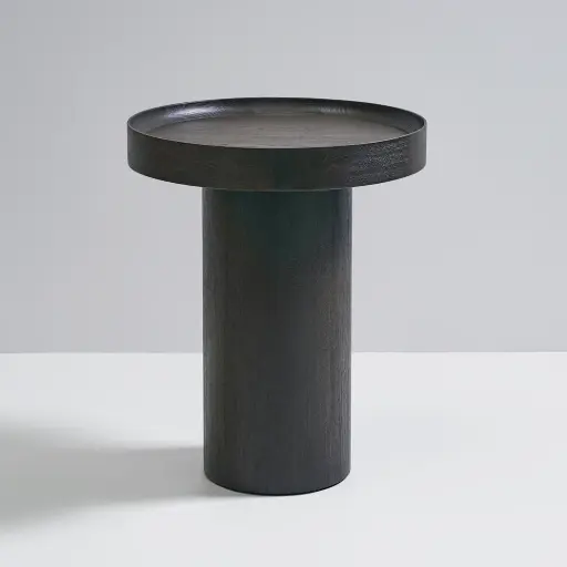 Desserte de salle de bain ronde en bois Kajal brown, 55X67.5 D'O 