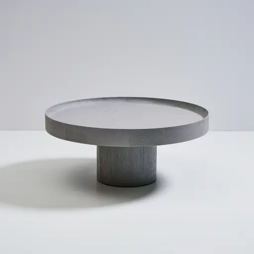 Desserte de salle de bain ronde en bois Smoky grey, 73X32.5 D'O 