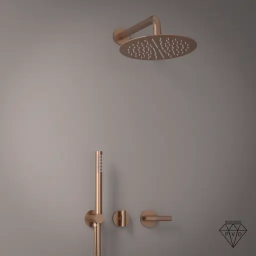 Set de douche encastré complet, Doré rose brossé, Honfleur