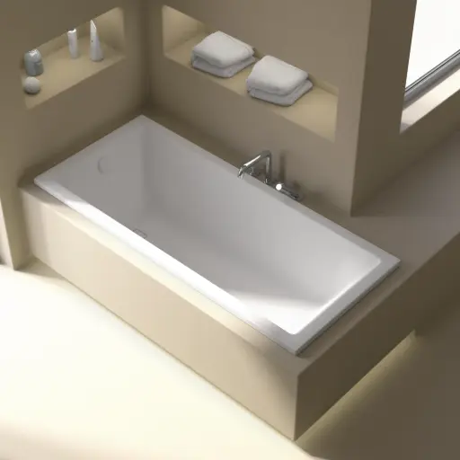 Baignoire rectangulaire, 170x75, pieds et vidage inclus, acrylique blanc Mat, Lavezzi 