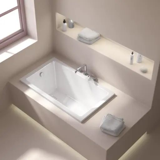 Baignoire rectangulaire, 120x70, pieds et vidage inclus, acrylique blanc Brillant, Lavezzi 