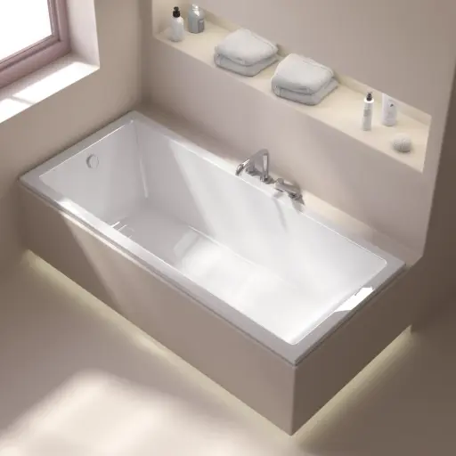 Baignoire rectangulaire, 180x80, pieds et vidage inclus, acrylique blanc Brillant, Lavezzi 