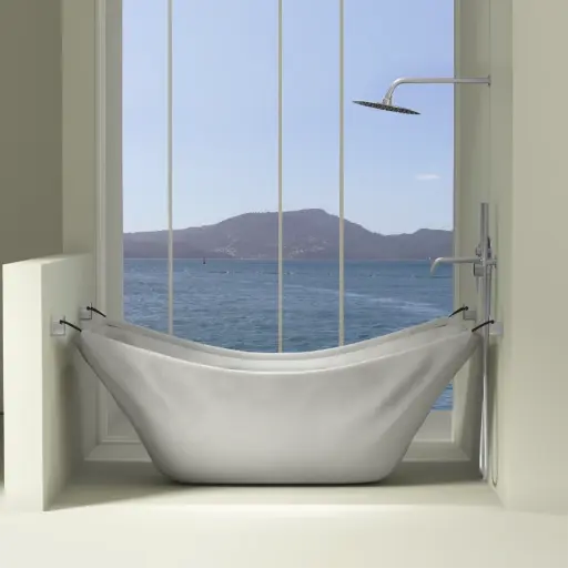 Baignoire souple pliable en coton, avec crochet, Omac