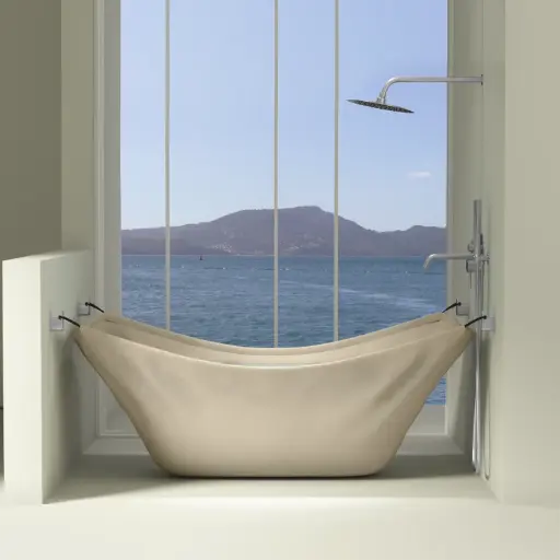 Baignoire souple pliable en coton, avec crochet, Omac