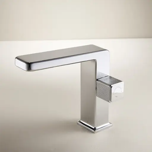 Mitigeur de lavabo manette cannelé, chromé, Star