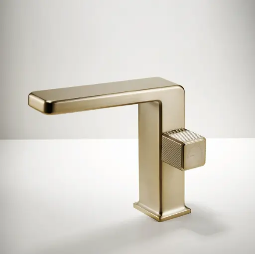 Mitigeur de lavabo manette cannelé, Champagne, Star  