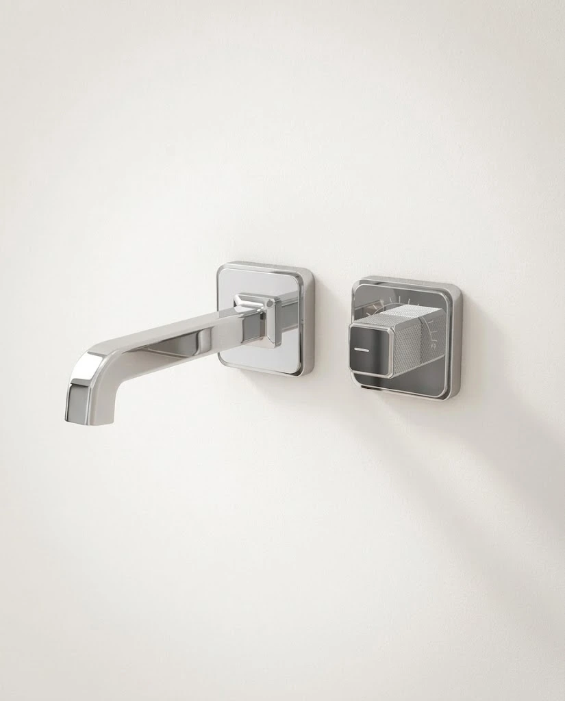 Mitigeur de lavabo encastré, manette cannelée, Chromé, Star 