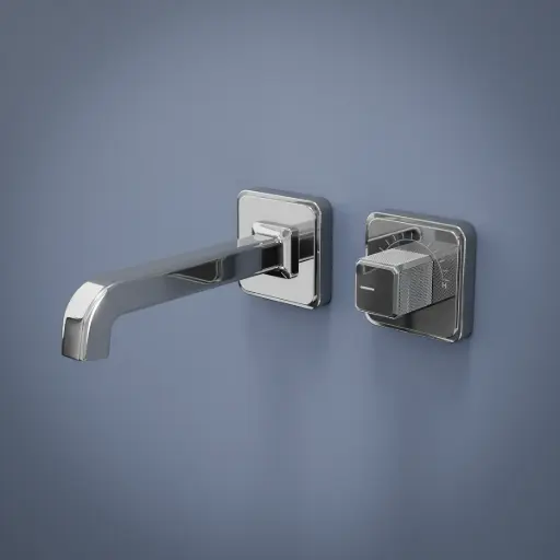 Mitigeur de lavabo encastré, manette cannelée, Chromé, Star 