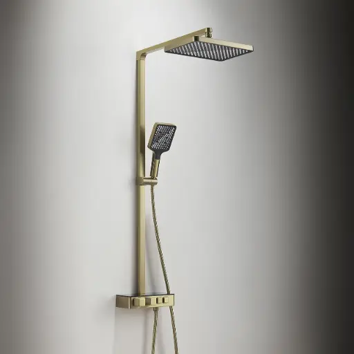 Colonne de douche thermostatique, manette cannelée, Champagne, Star 