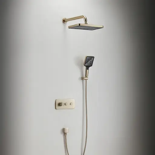 Composition de douche thermostatique encastrée, Champagne, Star  