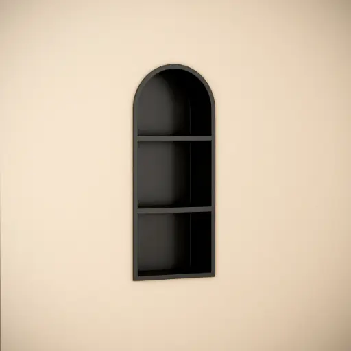 Niche murale arrondie à encastrer inox, 70x30x15 cm, noir, Châtelet  