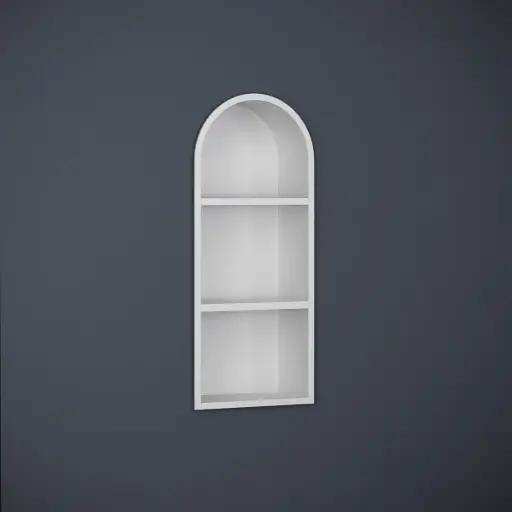 Niche murale arrondie à encastrer inox, 70x30x15 cm, blanc mat Châtelet