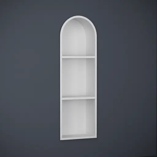 Niche murale arrondie à encastrer inox, 90x30x15 cm, blanc mat Châtelet 
