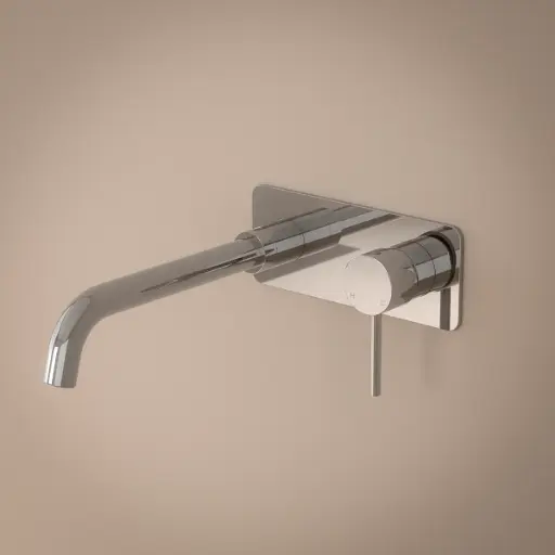 Mitigeur lavabo mural chromé, bec 25 cm, Châtelet III
