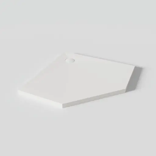 Receveur de douche Pentagonal 80 x 80, Solide Surface Blanc mat, Golfe
