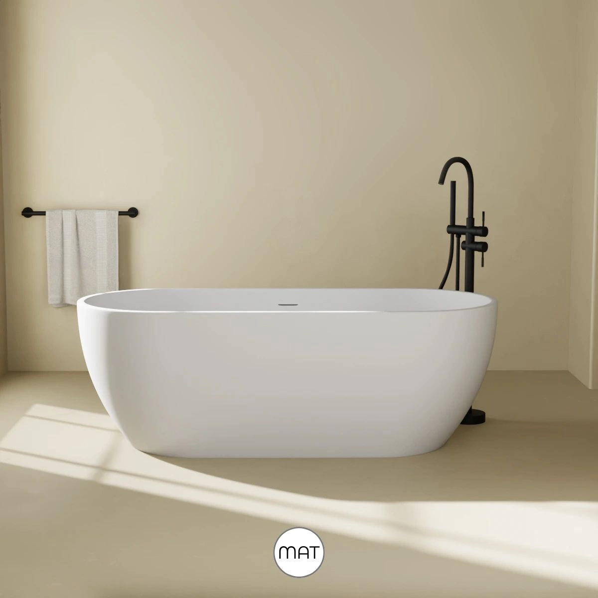 Baignoire îlot ovale, 140 à 150cm Calipso 3