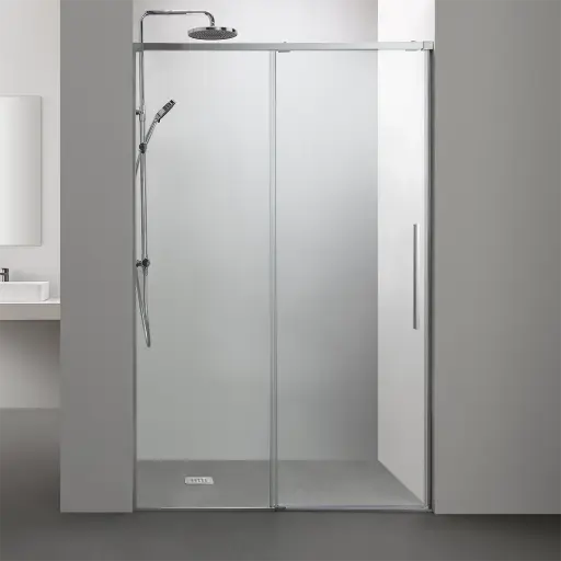 Porte de douche coulissante, softclose, 95 à 180cm, Chromé, Porta 