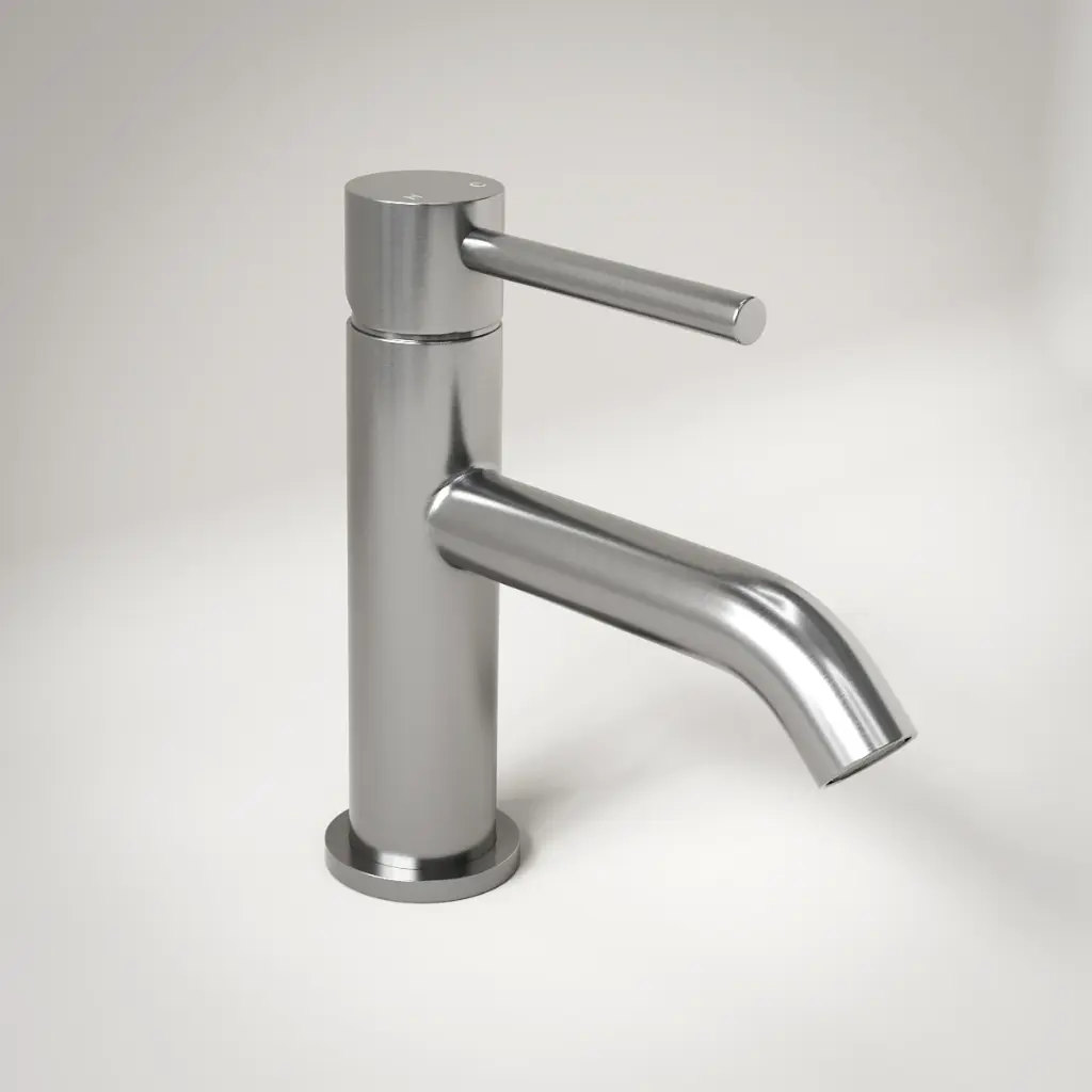 Robinet mitigeur lave-mains 30mm, Inox brossé, Châtelet