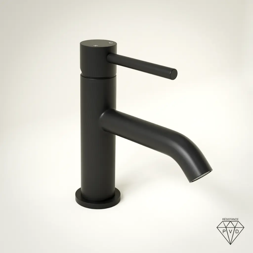 Robinet mitigeur lave-mains 30mm, PVD boir brossé, Châtelet  