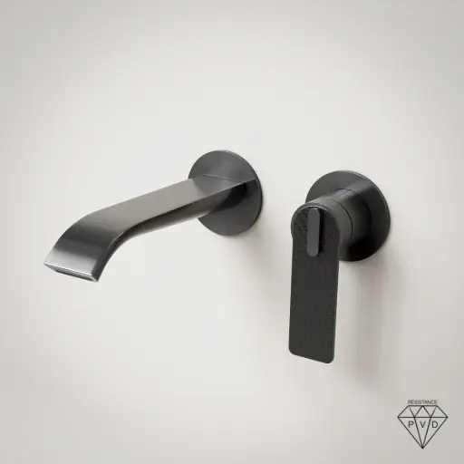 Robinet mitigeur lavabo encastré, gun métal, Carbone  