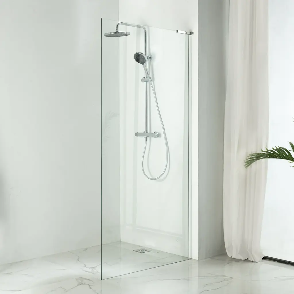Paroi de douche fixe 60 à 160 cm, profilé chromé, Nauta