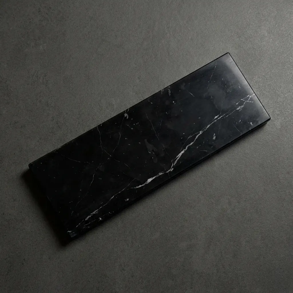 Plateau à poser, marbre véritable nero marquina, Petra 