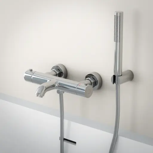 Mitigeur thermostatique bain-douche, chromé, avec prolongateurs 30mm, Châtelet      