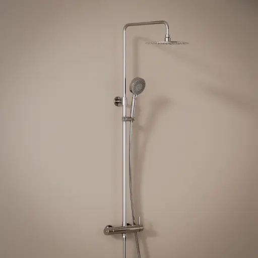 Colonne de douche mitigeur, Ø25cm, douchette multifonctions, chromé, Châtelet III 