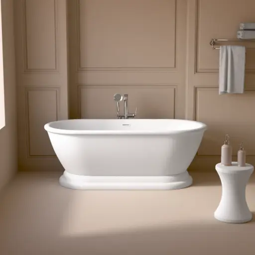 Baignoire ilot rétro167x77cm, acrylique mat, bonde et siphon, Elisabeth